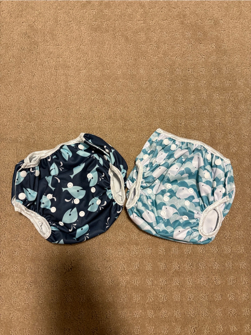 Kids Reusable Diaper Covers with Whale Print - Navy & Teal